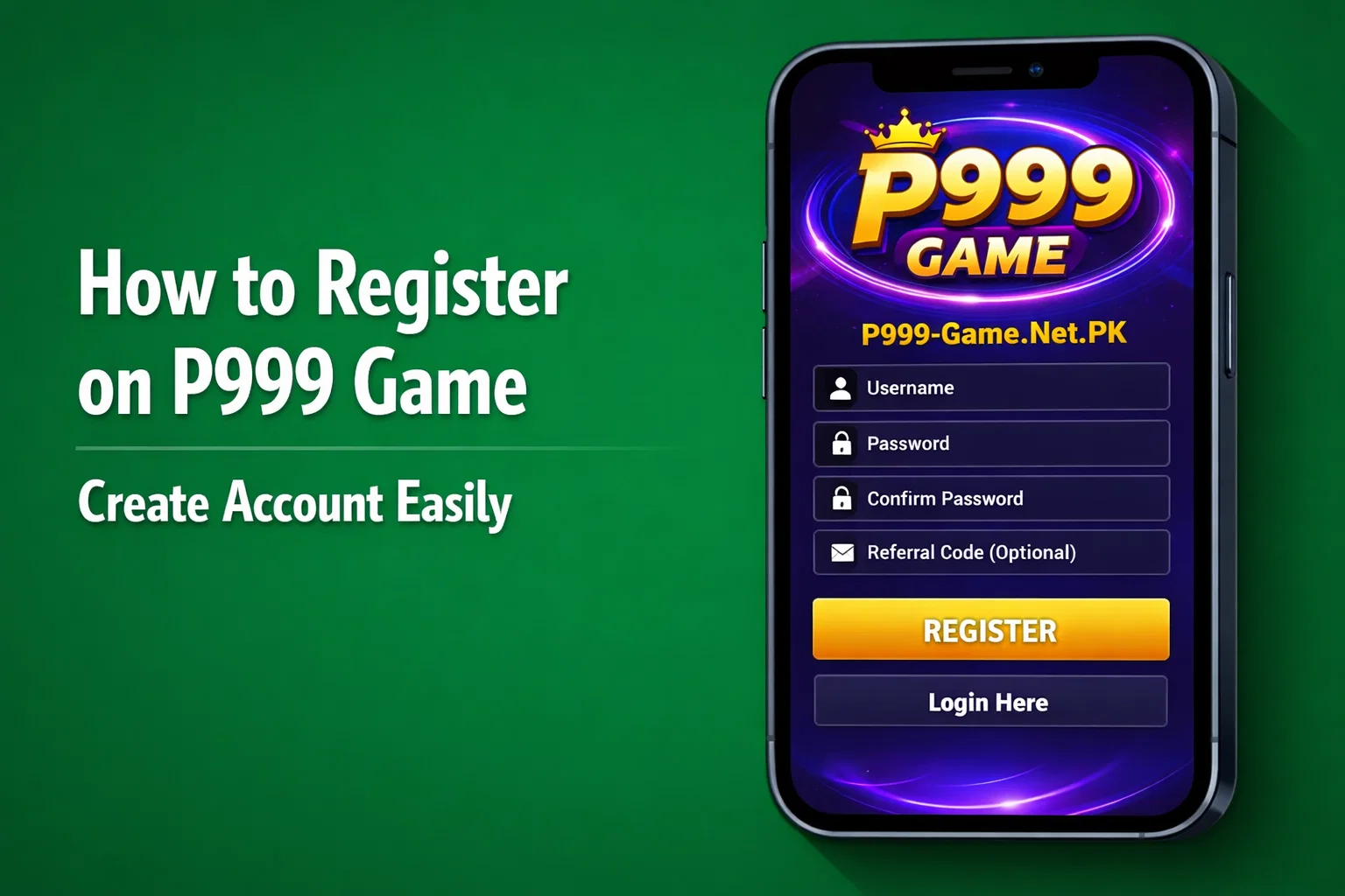 How to Register on P999 Game